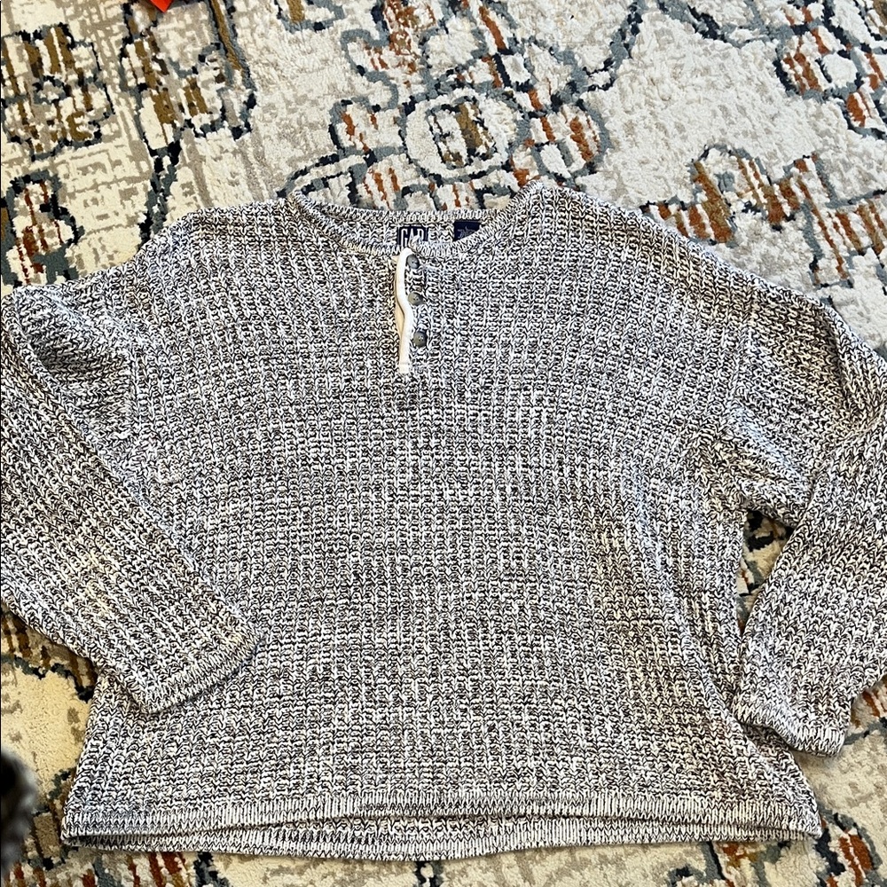 Gap 100% Cotton Men’s Cozy Gray Knit Sweater